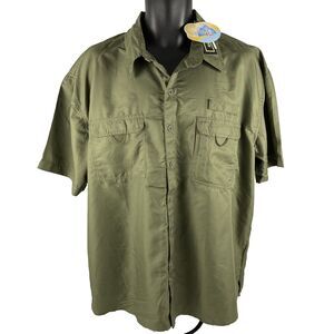 New Mens Canyon Creek SS Vented Fishing Outdoor Shirt Size XL UPF 40 Olive NWT